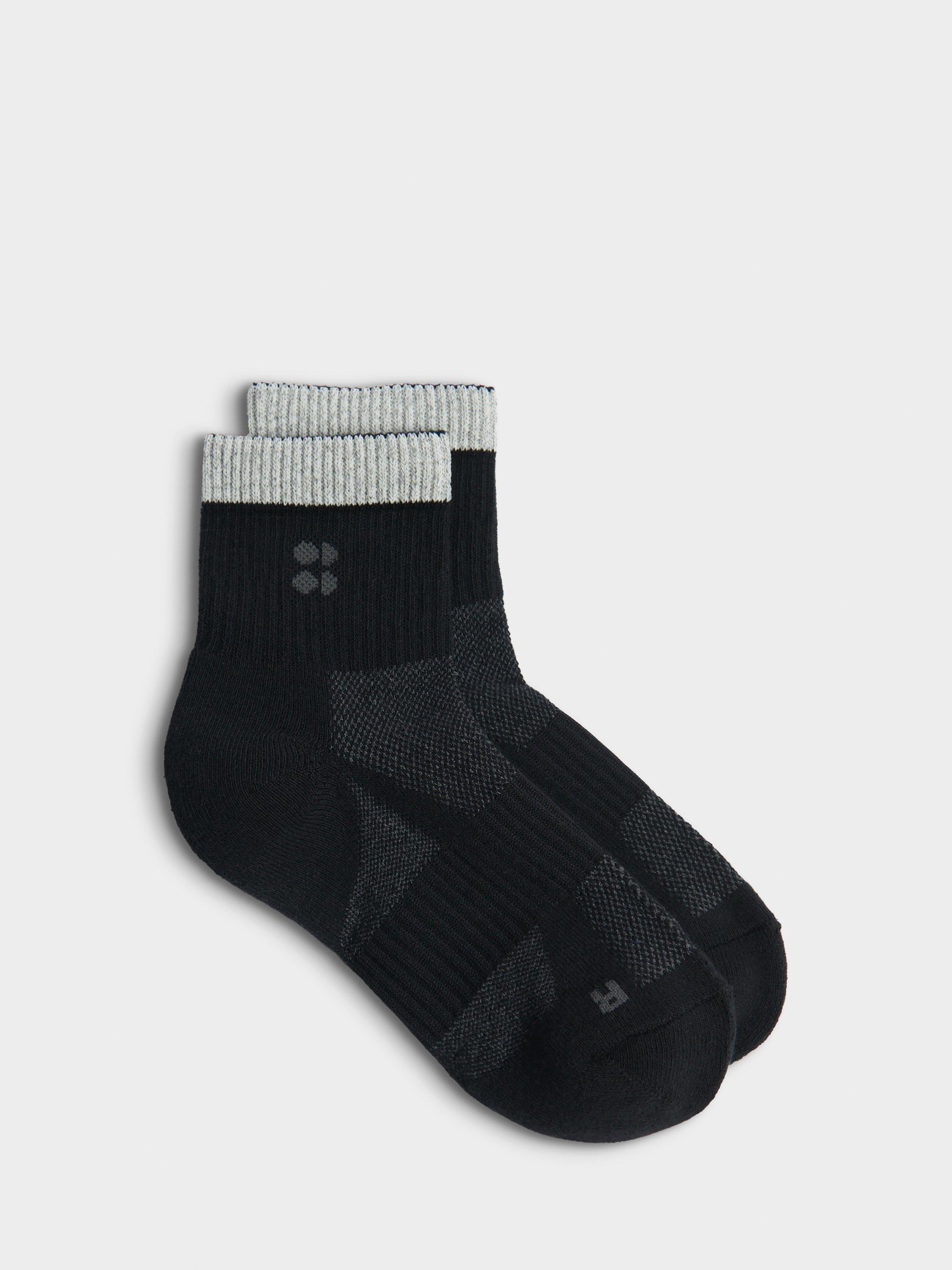 Product image 1 of 2, which shows Sweaty Betty Zero Reflective Organic Cotton Blend Workout Socks, Black