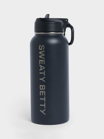 Sweaty Betty Keep It Chill Straw Water Bottle, 950ml, Black, Black