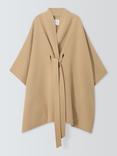 John Lewis Wool Blend Belt Tie Cape Coat, Sand