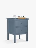 John Lewis Wilton 2 Drawer Bedside Cabinet, Denim Blue