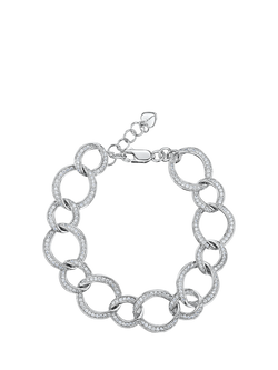 Jools by Jenny Brown Cubic Zirconia Circle Link Bracelet, Silver, Silver