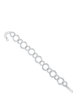 Jools by Jenny Brown Cubic Zirconia Circle Link Bracelet, Silver - view 2, Silver