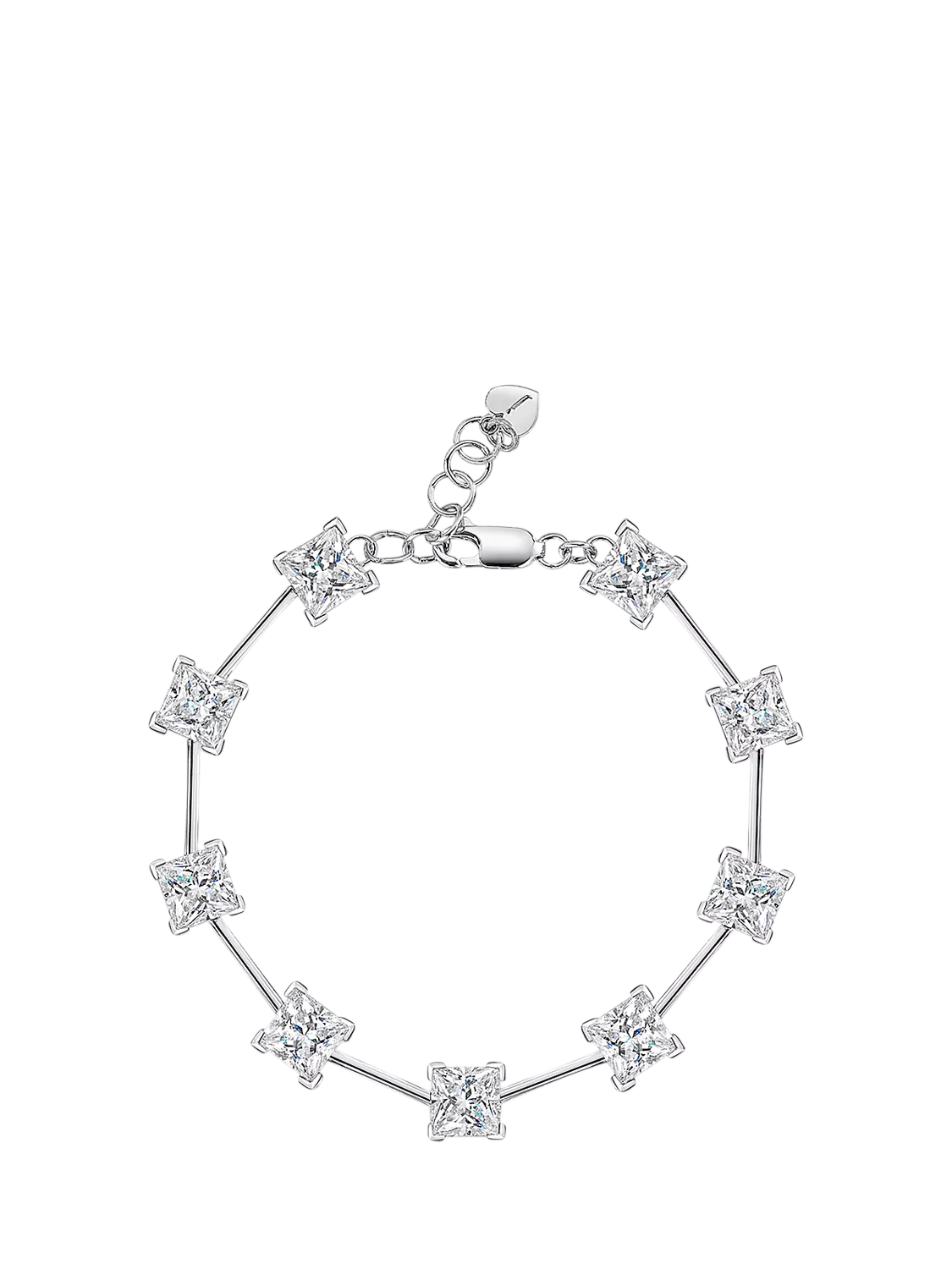 Jools by Jenny Brown Square Cubic Zirconia Station Bracelet, Silver