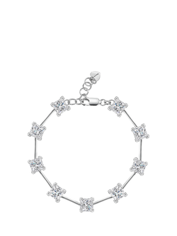 Jools by Jenny Brown Square Cubic Zirconia Station Bracelet, Silver, Silver