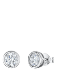 Jools by Jenny Brown 6mm Cubic Zirconia Rub Over Stud Earrings, Silver