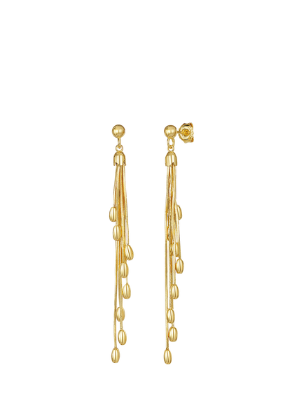Jools by Jenny Brown Beaded Tassel Drop Earrings, Gold