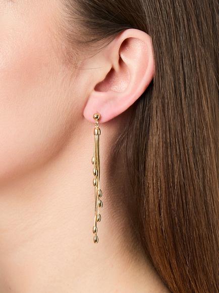 Jools by Jenny Brown Beaded Tassel Drop Earrings - view 2, Gold