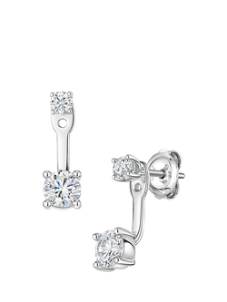 Jools by Jenny Brown Sterling Silver & Cubic Zirconia Jacket Drop Earrings, Silver, Silver