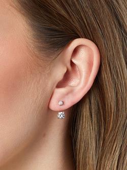Jools by Jenny Brown Sterling Silver & Cubic Zirconia Jacket Drop Earrings, Silver - view 2, Silver