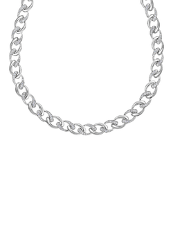 Jools by Jenny Brown Cubic Zirconia Link Chain Necklace, Silver, Silver