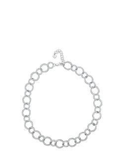 Jools by Jenny Brown Sterling Silver Cubic Zirconia Full Link Necklace, Silver, Silver