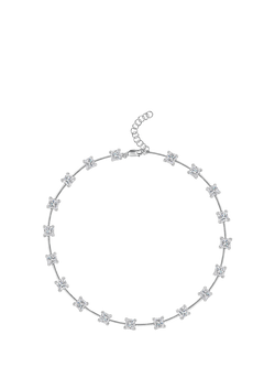 Jools by Jenny Brown Square Cubic Zirconia Bar Necklace, Silver - view 2, Silver