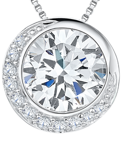 Jools by Jenny Brown Cubic Zirconia Pendant Necklace, Silver, Silver