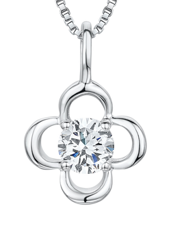 Jools by Jenny Brown Four Petal Flower Pendant Necklace, Silver, Silver