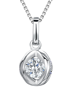 Jools by Jenny Brown Ball Cage Cubic Zirconia Pendant Necklace, Silver, Silver