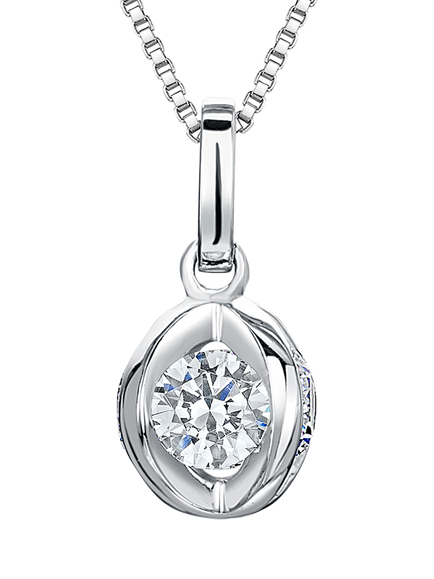 Jools by Jenny Brown Ball Cage Cubic Zirconia Pendant Necklace, Silver, Silver
