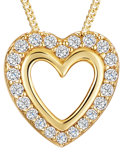 Jools by Jenny Brown Cubic Zirconia Chunky Pave Heart Pendant Necklace, Gold