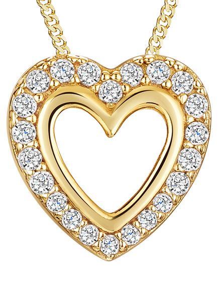 Jools by Jenny Brown Cubic Zirconia Chunky Pave Heart Pendant Necklace, Gold