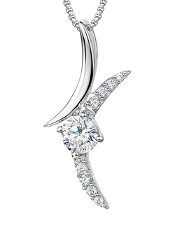 Jools by Jenny Brown Cubic Zirconia Brackets Pendant Necklace, Silver, Silver