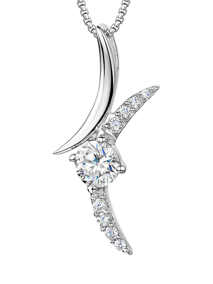 Jools by Jenny Brown Cubic Zirconia Brackets Pendant Necklace, Silver, Silver