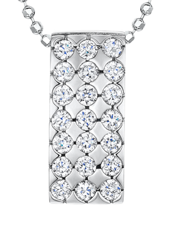 Jools by Jenny Brown Cubic Zirconia Rectangle Pendant Necklace, Silver, Silver