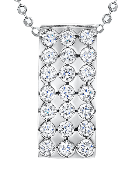 Jools by Jenny Brown Cubic Zirconia Rectangle Pendant Necklace, Silver, Silver