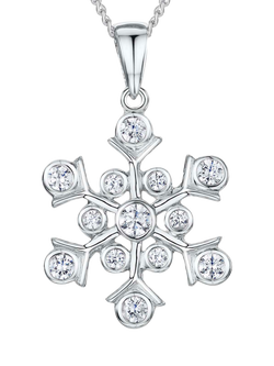 Jools by Jenny Brown Cubic Zirconia Fancy Snowflake Pendant Necklace, Silver, Silver