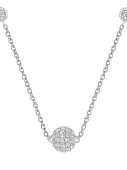 Jools by Jenny Brown Pave Set Cubic Zirconia Ball Chain Necklace, Silver, Silver
