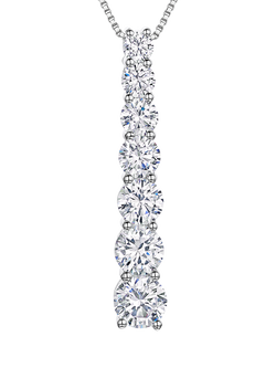 Jools by Jenny Brown Graduating Cubic Zirconia Drop Pendant Necklace, Silver, Silver