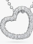 Jools by Jenny Brown Cubic Zirconia Sterling Silver Open Heart Pendant, Silver