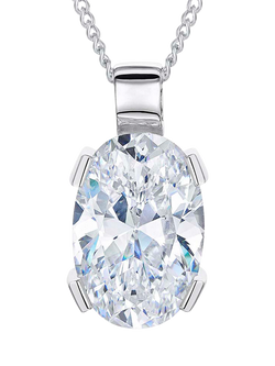 Jools by Jenny Brown Cubic Zirconia Sterling Silver Oval Pendant Necklace, Silver, Silver