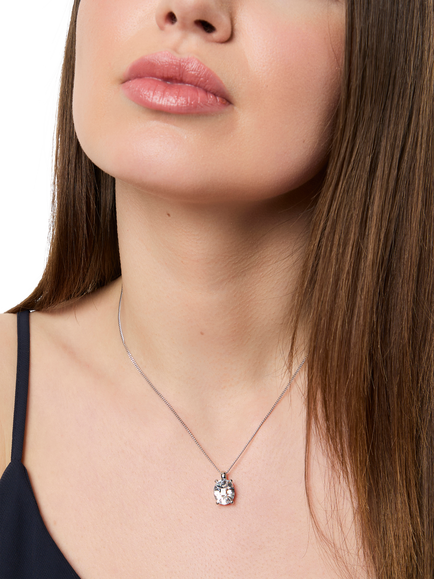 Jools by Jenny Brown Cubic Zirconia Sterling Silver Oval Pendant Necklace, Silver - view 2, Silver