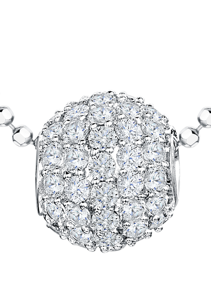 Jools by Jenny Brown Cubic Zirconia Sterling Silver Glitter Ball Pendant Necklace, Silver, Silver