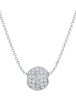 Jools by Jenny Brown Cubic Zirconia Sterling Silver Glitter Ball Pendant Necklace, Silver - view 2, Silver