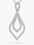 Jools by Jenny Brown Cubic Zirconia Sterling Silver Pointed Teardrop Pendant Nacklace, Silver
