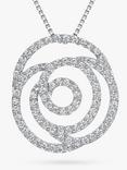 Jools by Jenny Brown Cubic Zirconia Sterling Silver Rose Outline Pendant, Silver