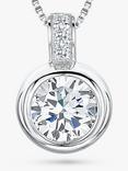 Jools by Jenny Brown Cubic Zirconia Sterling Silver Rubover Pendant, Silver