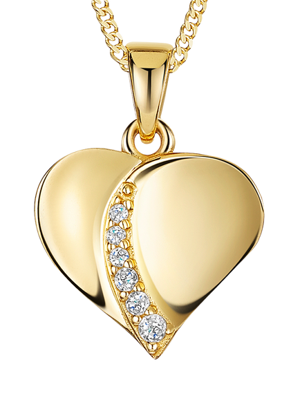Jools by Jenny Brown Cubic Zirconia Heart Pendant Necklace, Gold