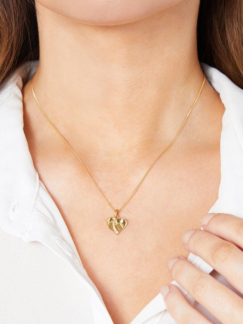 Product image 3 of 4, which shows Jools by Jenny Brown Cubic Zirconia Heart Pendant Necklace, Gold