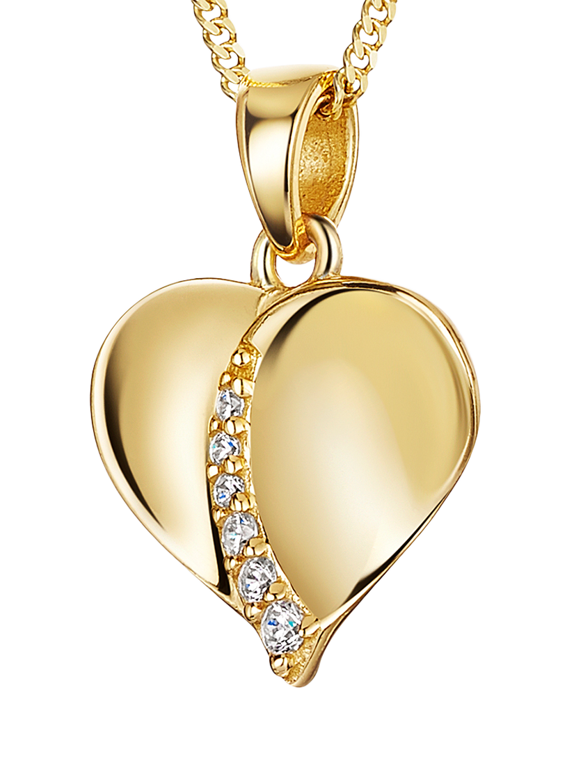 Product image 4 of 4, which shows Jools by Jenny Brown Cubic Zirconia Heart Pendant Necklace, Gold