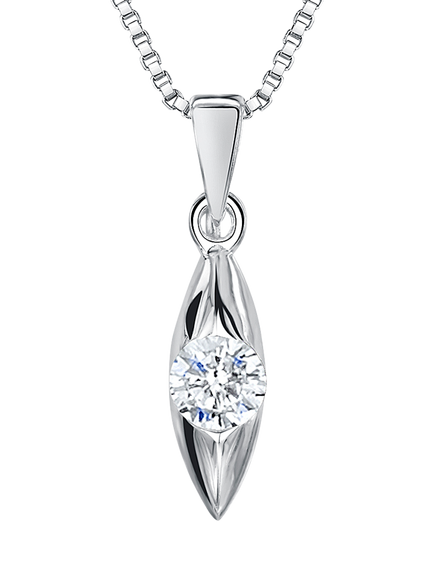 Jools by Jenny Brown Small Marquise Pendant Necklace, Silver, Silver