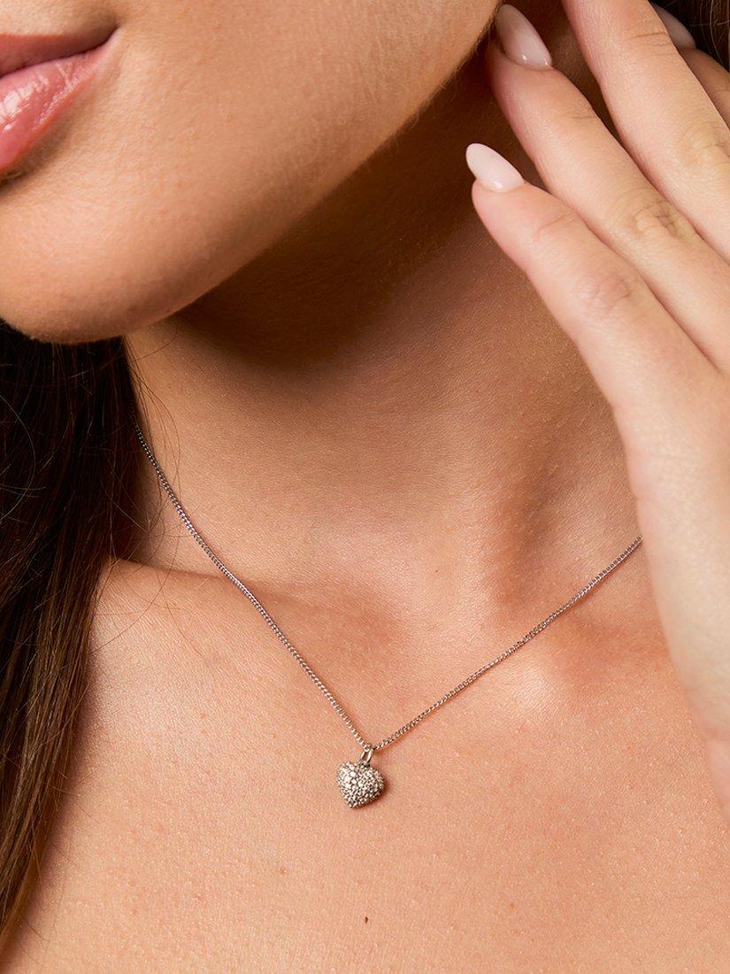 Product image 3 of 3, which shows Jools by Jenny Brown Small Pave Heart Pendant Necklace, Silver