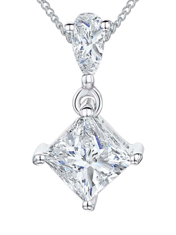 Jools by Jenny Brown Square Solitaire Pendant Necklace, Silver, Silver