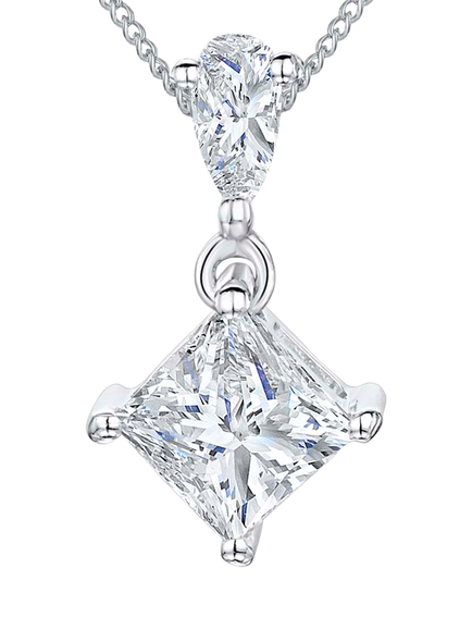 Jools by Jenny Brown Square Solitaire Pendant Necklace, Silver, Silver