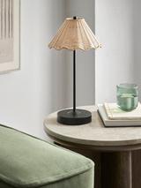 John Lewis Nellie Rechargeable Portable Rattan Indoor/Outdoor Table Lamp, Black
