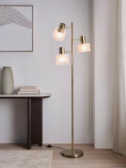 John Lewis Rodos Triple Floor Lamp, Antique Brass - view 2, Antique Brass
