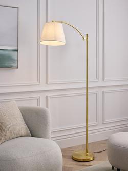 John Lewis Swing Arm Floor Lamp, Matt Gold - view 2, Matt Gold