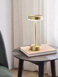 John Lewis Ernie Rechargeable Indoor/Outdoor LED Table Lamp, Black, Matt Gold