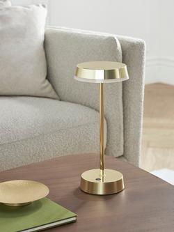 John Lewis Ernie Rechargeable Indoor/Outdoor LED Table Lamp, Black - view 2, Shiny Gold