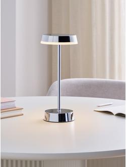 John Lewis Ernie Rechargeable Indoor/Outdoor LED Table Lamp, Black - view 2, Shiny Silver